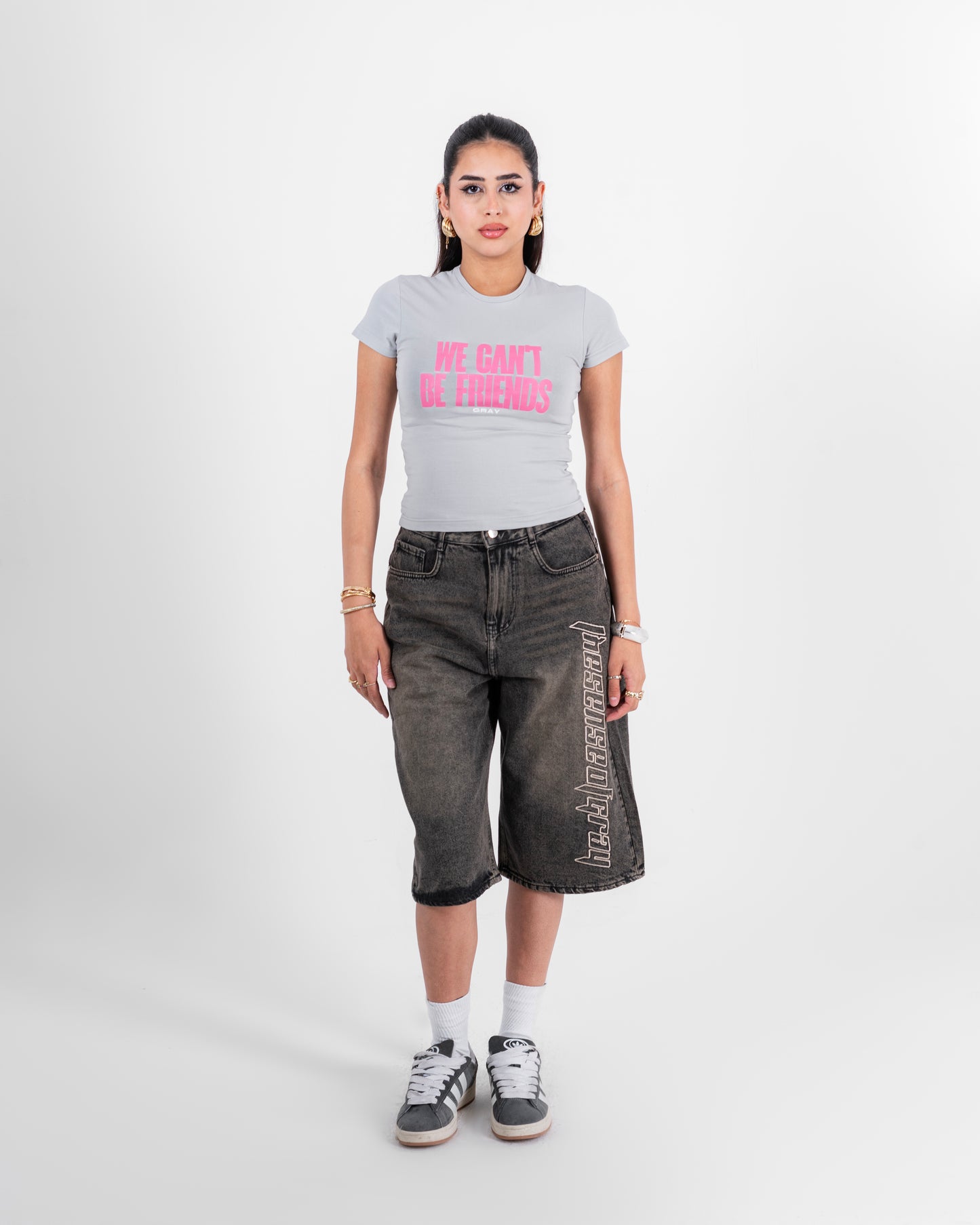 Gray We Can't Be Friends Tops