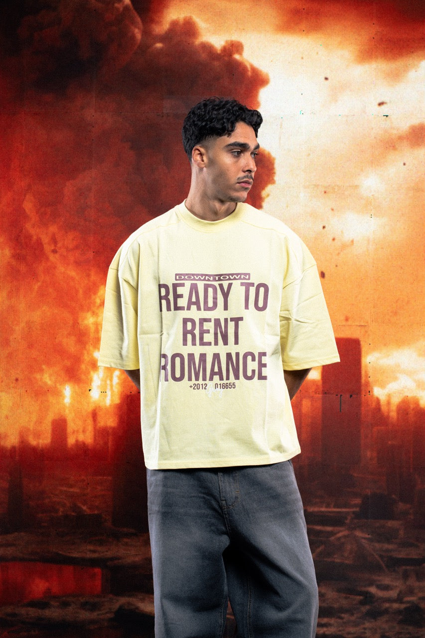 yellow rent romance t-shirt