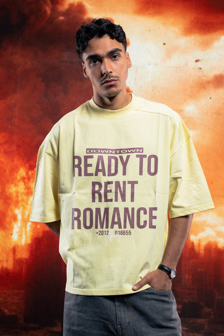 yellow rent romance t-shirt
